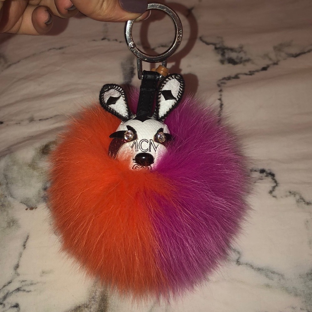 AUTHENTIC MCM “Rabbit” Genuine Fox Fur Bag Charm